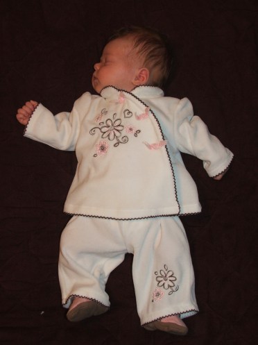 sleeping in a cute outfit