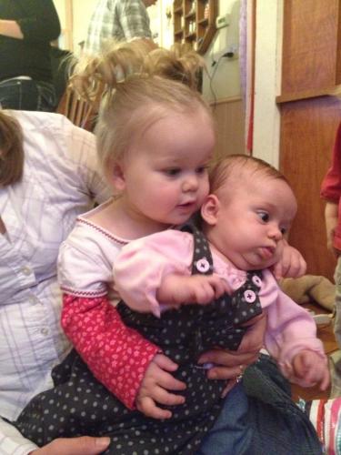 Even Keira wanted to hold baby Afton