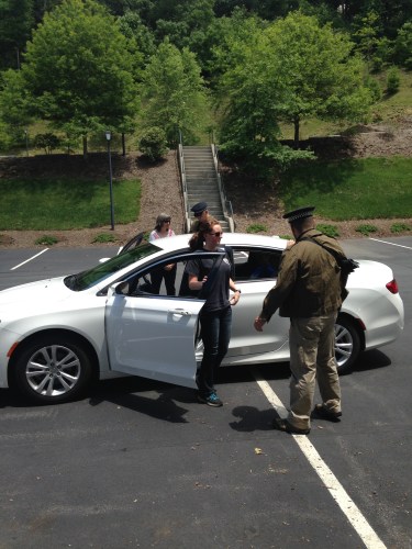 A simulated military checkpoint. How you get pass when they want a bribe?